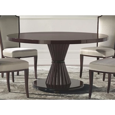 Cristel round dining table with tanganika wooden top