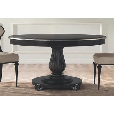 Queen round dining table with tanganika wooden top, +50 cm extendable