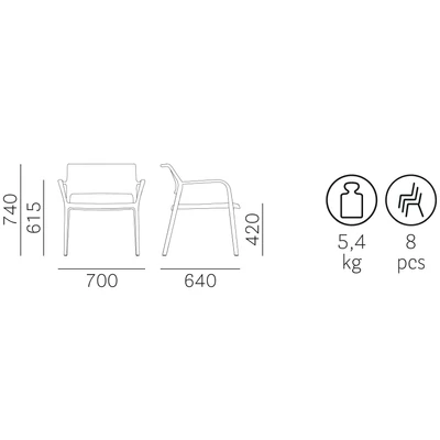 Ara stackable easy chair