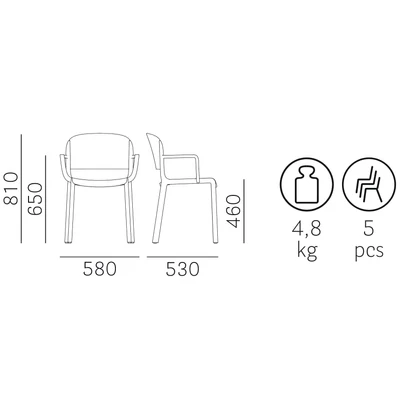 Dome stackable easy chair