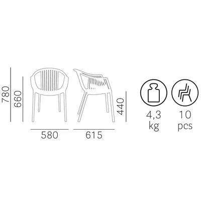 Tatami stackable easy chair