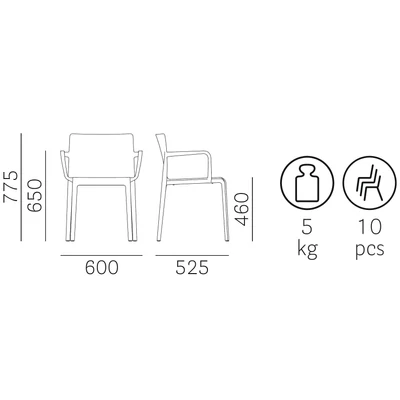 Volt stackable easy chair