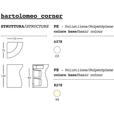 Bartolomeo bar counter corner element