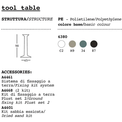 Tool bar table