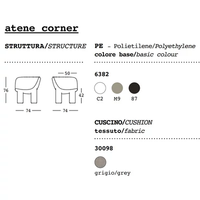 Atene corner armchair