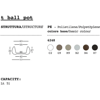 T Ball Pot design flowerpot