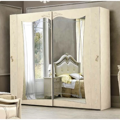 Alba Cabinet with 2 mirrored sliding doors with Swarovski crystals