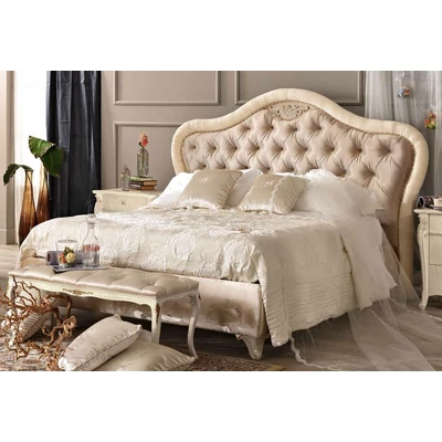 Alba Upholstered double bedstead with Swarovski crystals