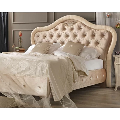 Alba Upholstered double bedstead with Swarovski crystals