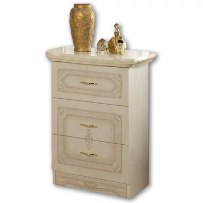 Amalfi Night table with 3 drawers - beige