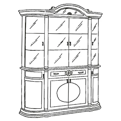 Florence Day 4-üvegajtós tálalószekrény - dió