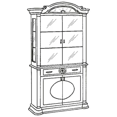 Florence Day 2-glass doors sideboard - beige