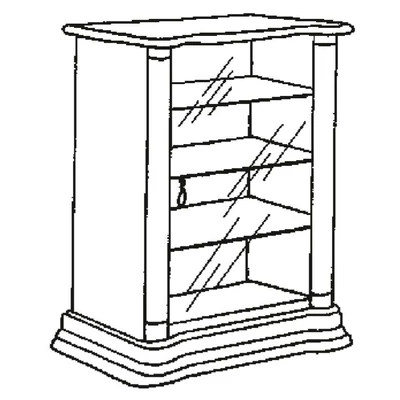 Florence Day 1-glass door small cabinet - beige
