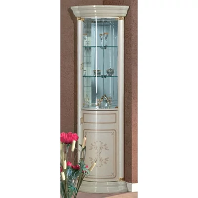 Florence Day sarok vitrines szekrény világítással - bézs