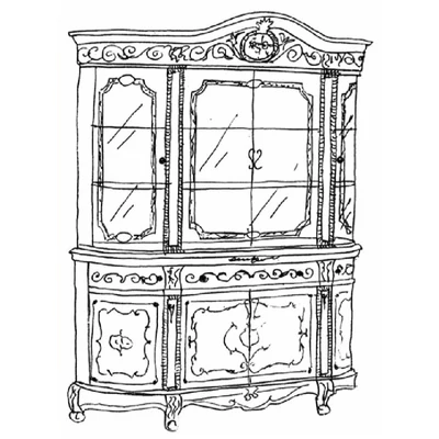 Versailles day 4-glass doors sideboard - beige