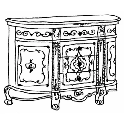 Versailles day 2-doors buffet chest of drawers 127x50,5 cm - walnut