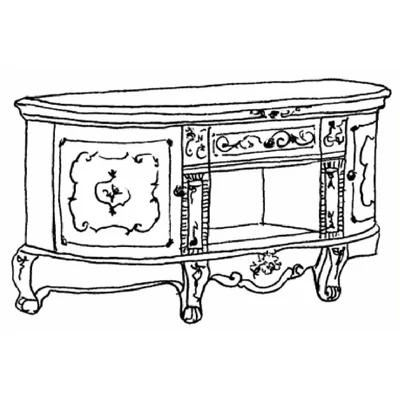 Versailles day MEDIUM TV commode - walnut