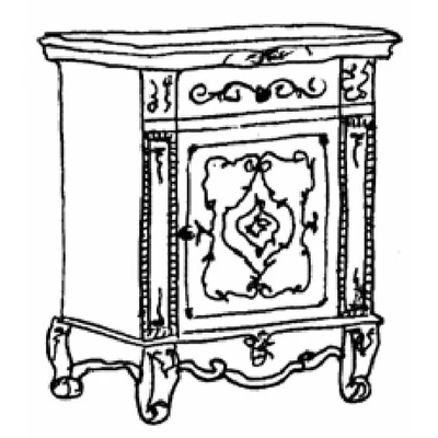 Versailles day 1-door night table - walnut