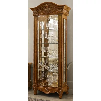 Versailles day 1-door display cabinet - walnut