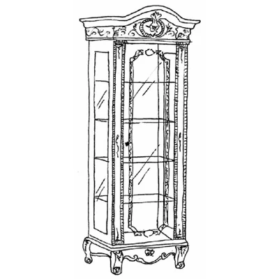 Versailles day 1-door display cabinet - walnut