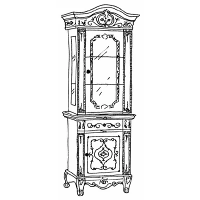 Versailles day 1-glass door sideboard - walnut