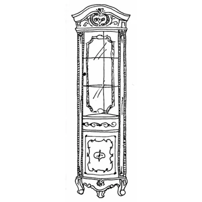 Versailles day Corner display cabinet - walnut