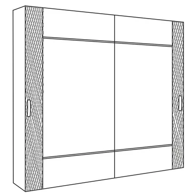 Emozioni Cabinet with 2 wooden sliding doors with upholstered edge