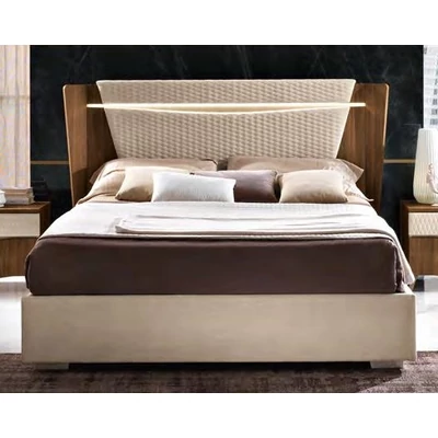 Emozioni Double bedstead with opening bedding container, with upholstered headboard and sides