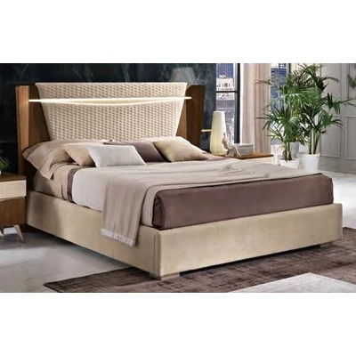 Emozioni Double bedstead with bedding container, with upholstered headboard and sides