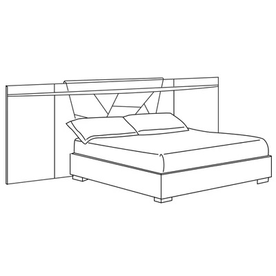 Emozioni Double bedstead with upholstered headboard and sides, with panel