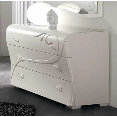 Diadema Chest of drawers with glass top and silver decoration without Swarovski crystals