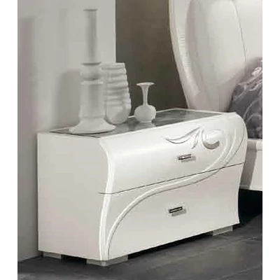 Diadema Night table with glass top and silver decoration without Swarovski crystals