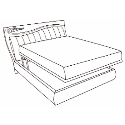 Diadema Double bedstead with opening bedding container, with upholstered headboard and sides, without Swarovski crystals