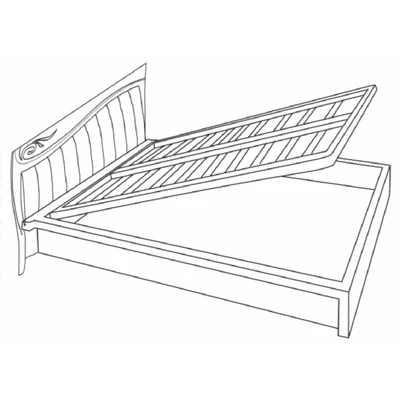 Diadema Double bedstead with bedding container, with upholstered headboard, without Swarovski crystals