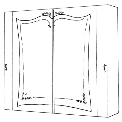 Giulia Cabinet with 2 mirrored sliding doors without Swarovski crystals
