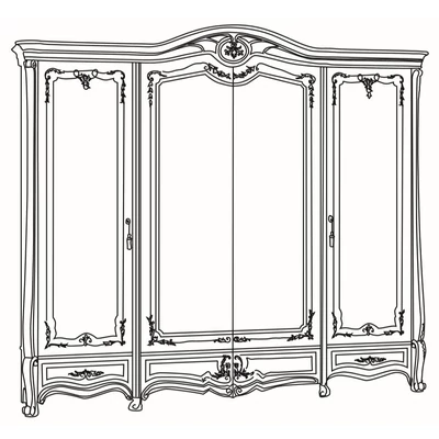 Sovrana 4-doors cabinet - beige, height: 261 cm