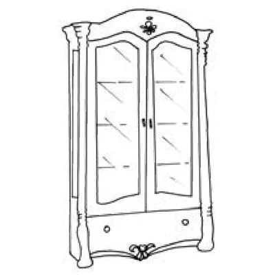 Sovrana Day 2-doors display cabinet - walnut