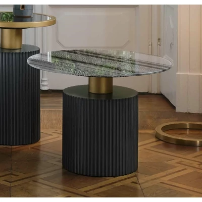 MID Round coffee table with glass top