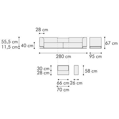 OVER 3-seater sofa