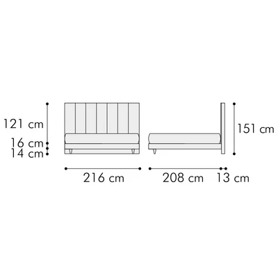 BOND Upholstered double bedstead