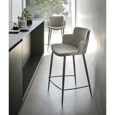 Carol bárszék (Boston cementszürke szövet (A kategória), antracit váz)