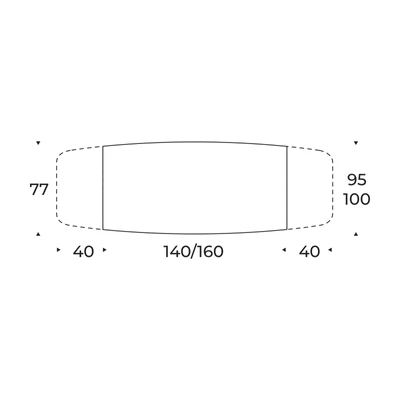 Boma étkezőasztal – bővíthető; íves változat méretei