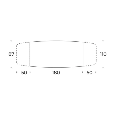 Boma étkezőasztal – bővíthető; íves változat méretei