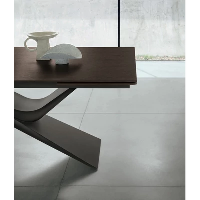 Arcus étkezőasztal (124 Mocha tölgy strukturált matt asztallap; antracit váz; 180x100 cm-es bővíthető változat)