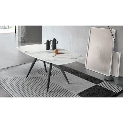 Elica étkezőasztal (Col. 10 nyomtatott üveg asztallap, antracit váz, 130x85 cm-es bővíthető változat)