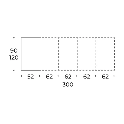 Fiesta konzolasztal – méretek (4 bővítőlapos változat)
