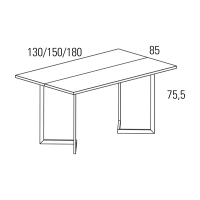Giravolta konzolasztal – méretek (nyitott állapot)
