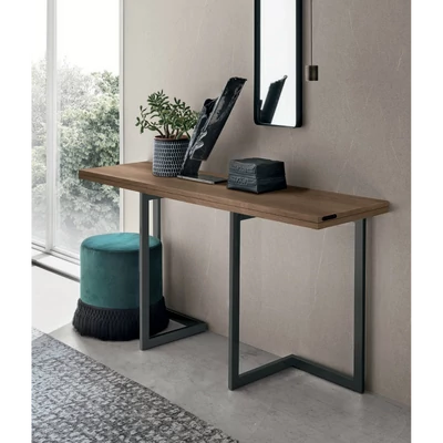 Giravolta konzolasztal (világos erezett tölgy, antracit váz)