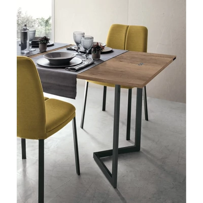 Giravolta konzolasztal (világos erezett tölgy; antracit váz) és Chicco szék (Easy 9 (1./ONE kategória); antracit váz)