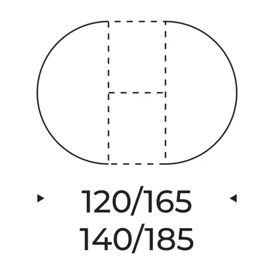 Oliver étkezőasztal – bővíthető változat méretei